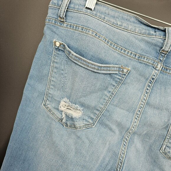 Judy Blue Skinny Denim Jeans 2XL Distressed Ankle Cropped Cotton Stretch Medium - Picture 11 of 13